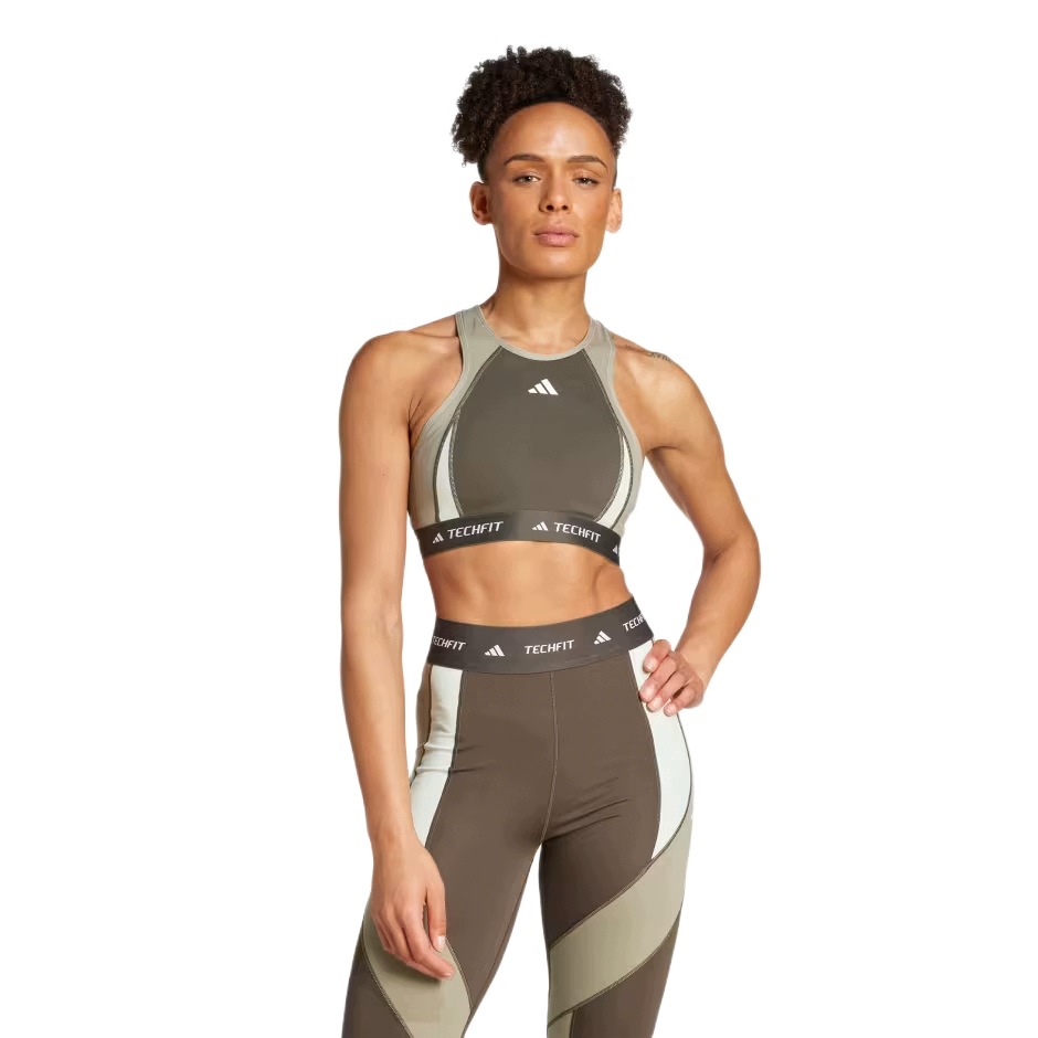 Stanik Adidas Techfit Medium-Support High-Neck Colorblock Bra IX3285