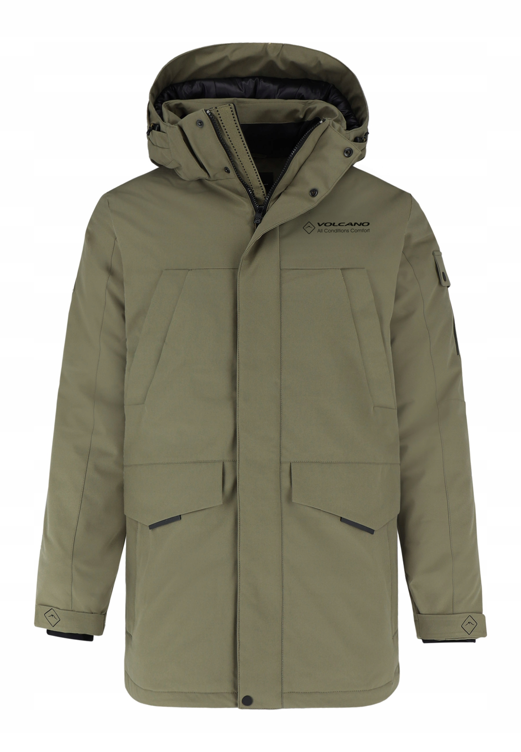 Pánská Zima Bunda S Kapucí voděodolná 5000 Volcano Zelená J-wolken XXL