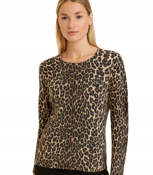 Teplý dámský svetr s leopardím vzorem Valeria L/XL