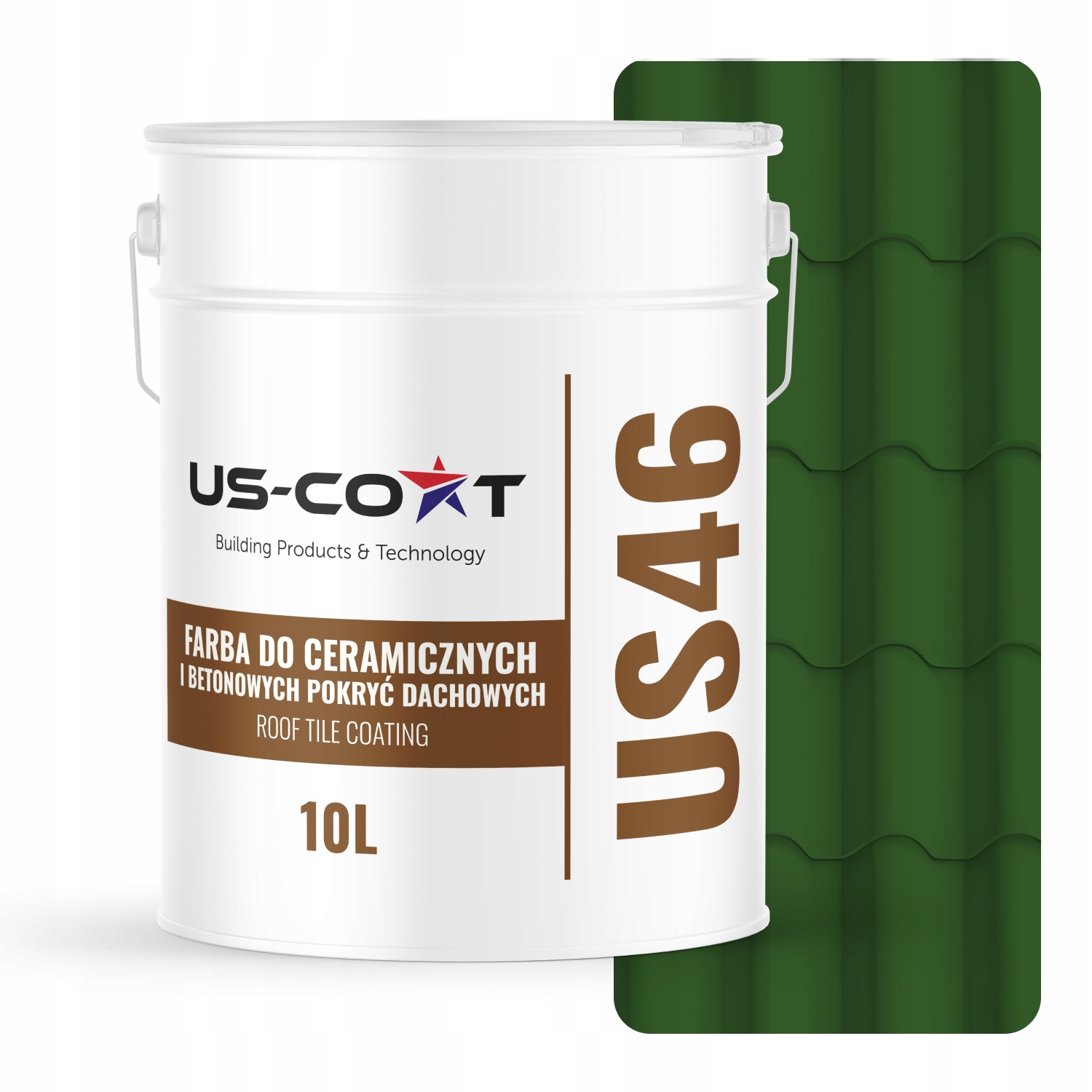 Farba Na Keramické Betónové Strechy Zelená Listová RAL6002 10L Saténová
