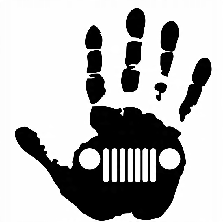 

Naklejka na samochód Ręka Dłoń Jeep Off-Road 13x14