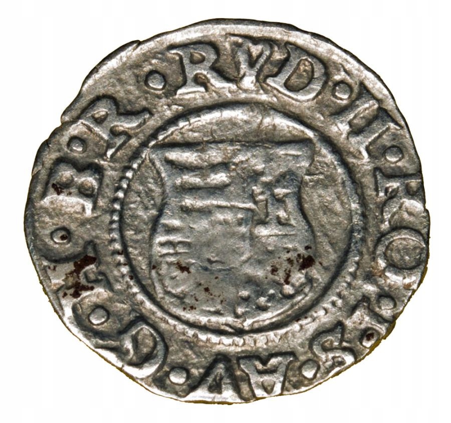 Denar 1587 Rudolf II Habsburg Węgry Kremnica