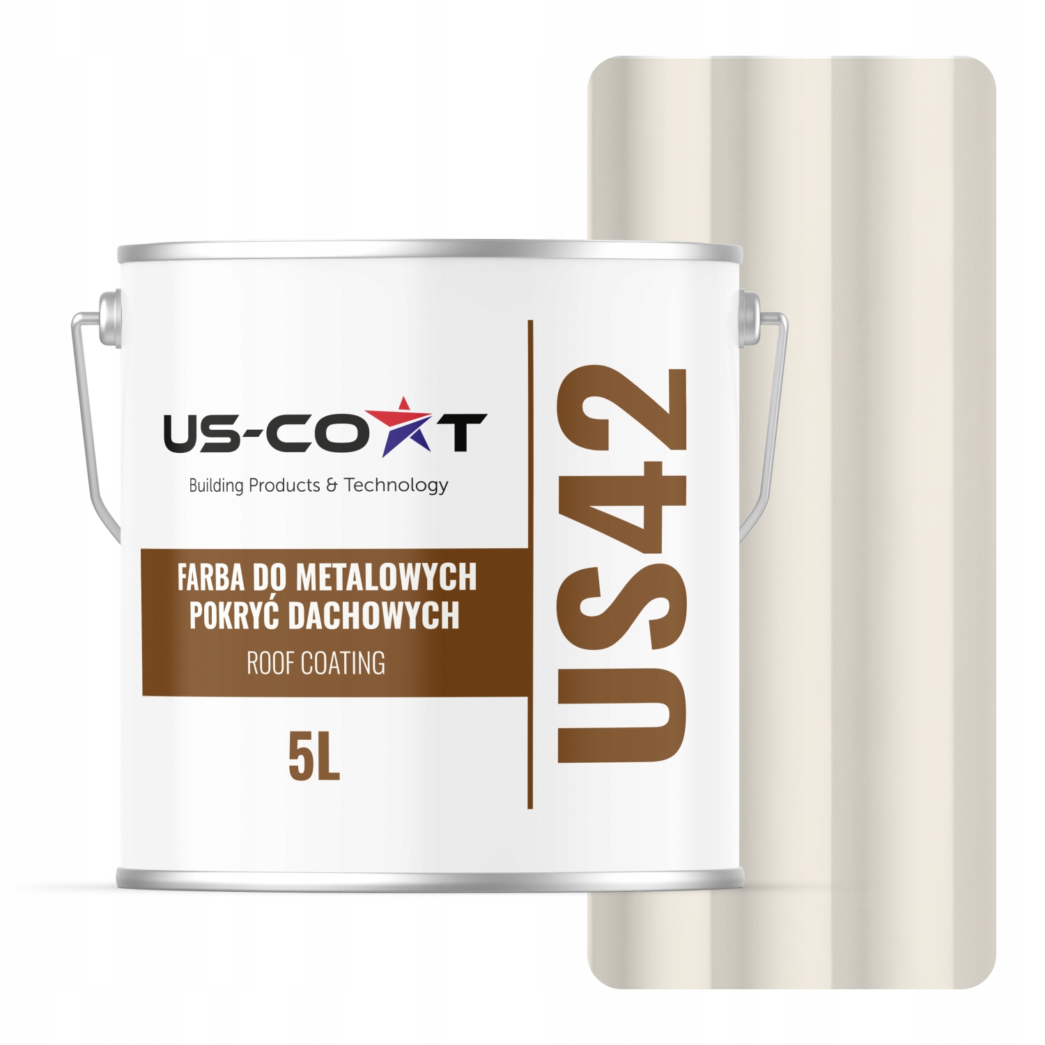 Farba Na Kovové Strechy Plechová Oceľ Biela Alpská RAL9010 5L Lesk