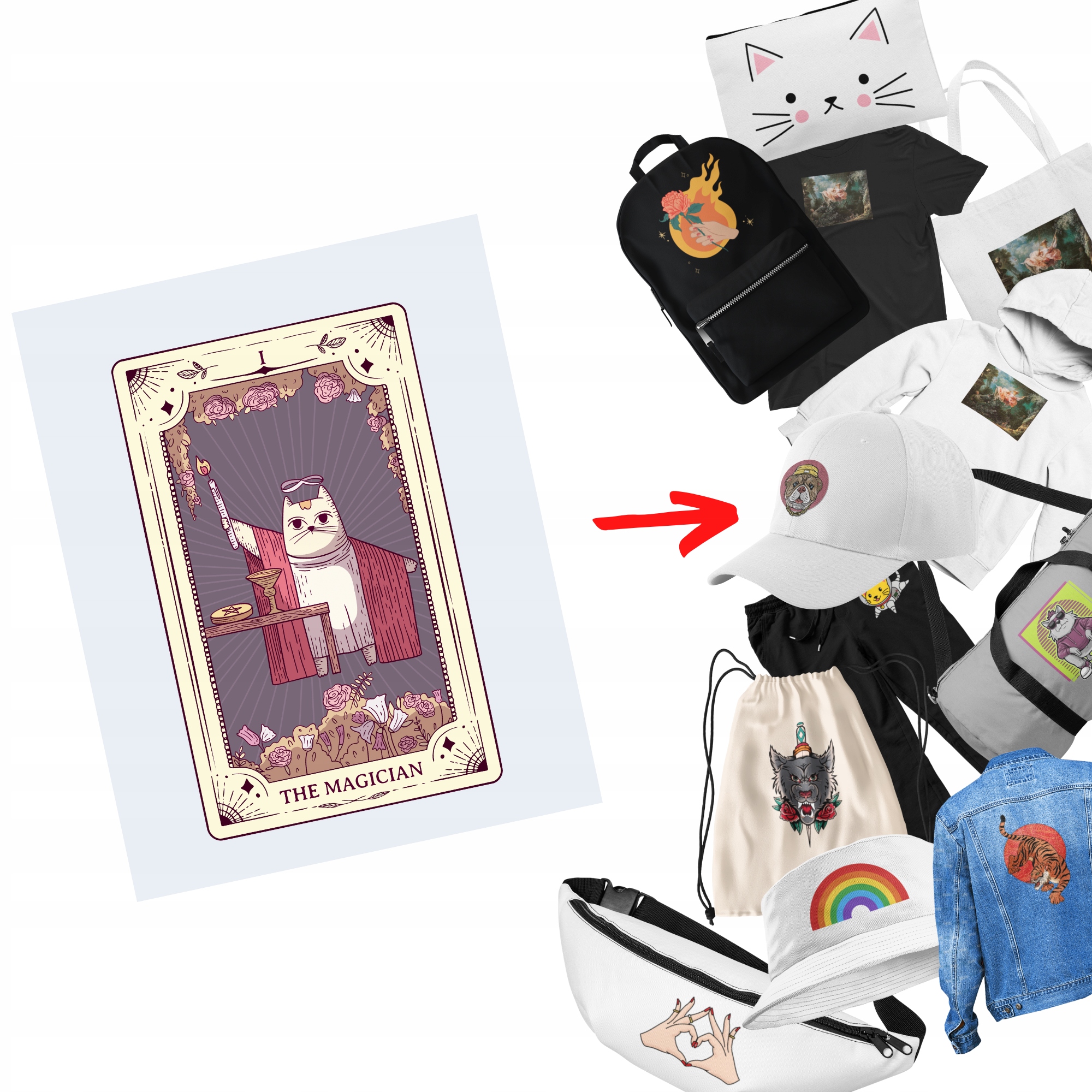 

Naprasowanka Kot Tarot Termo Naklejka Aplikacja