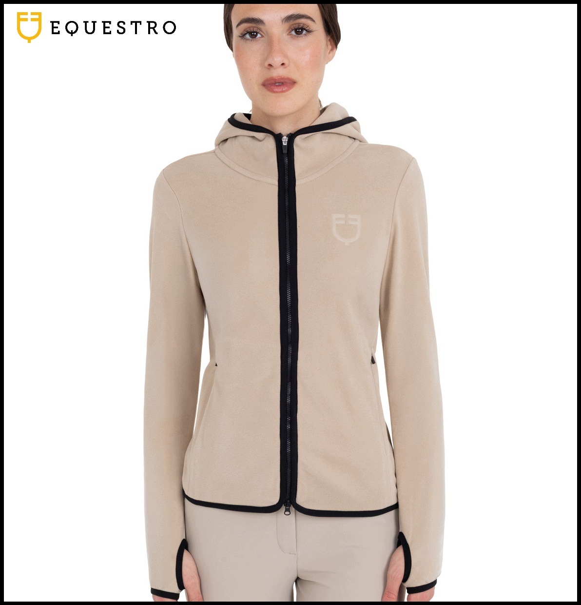 Bluza polar damska rozpinana A/w Equestro cobblestone beżowa S/36