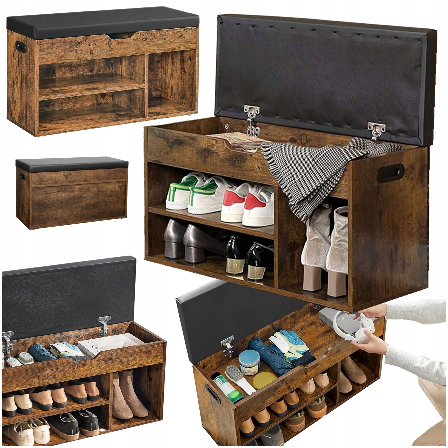 Lavica s úložným priestorom Pufa Skriňa Polička na topánky s sedadlom do predsiene