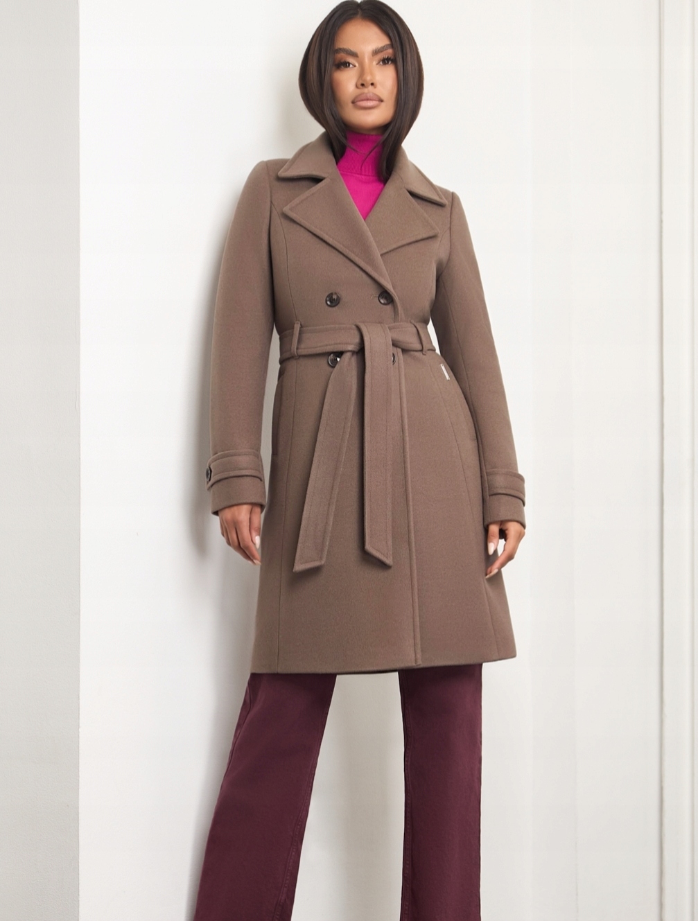 Zartex dámský klasický dvouřadý kabát Mila natural AW25 vel. 34