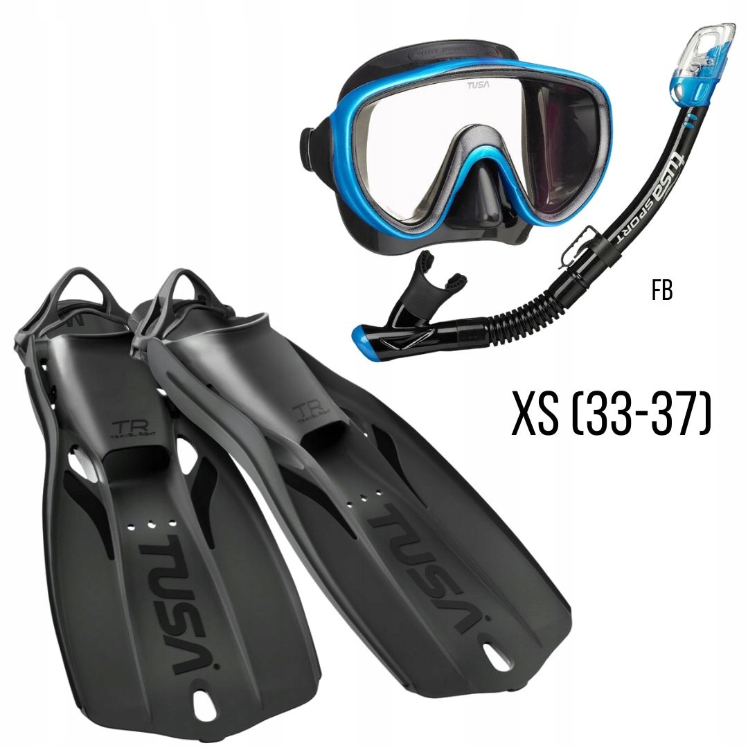 Tusa Zestaw Nurkowy Serene Pro Qbfb Maska Fajka Płetwy Travel Right Bk Xs