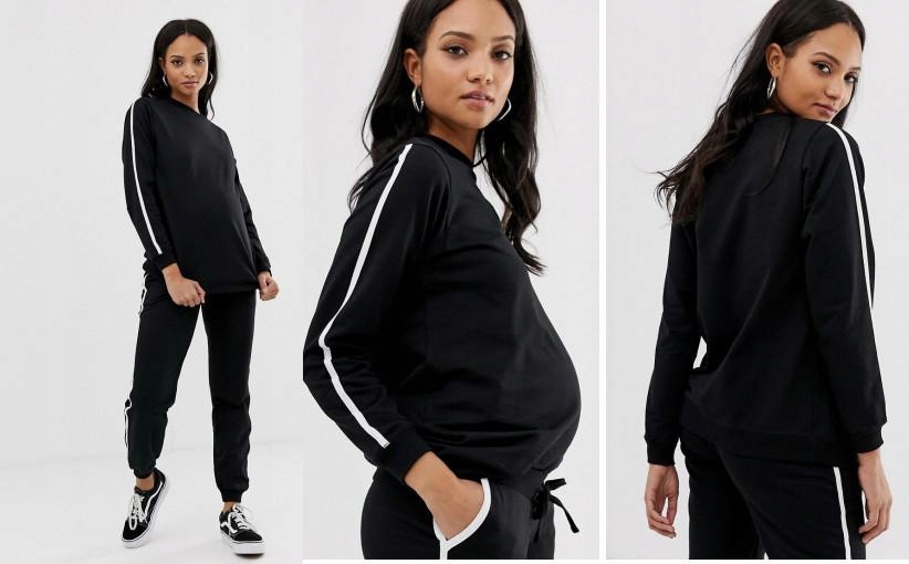 149B142 A05 CIĄŻOWE SPODNIE DRESOWE 46 Wzór dominujący bez wzoru