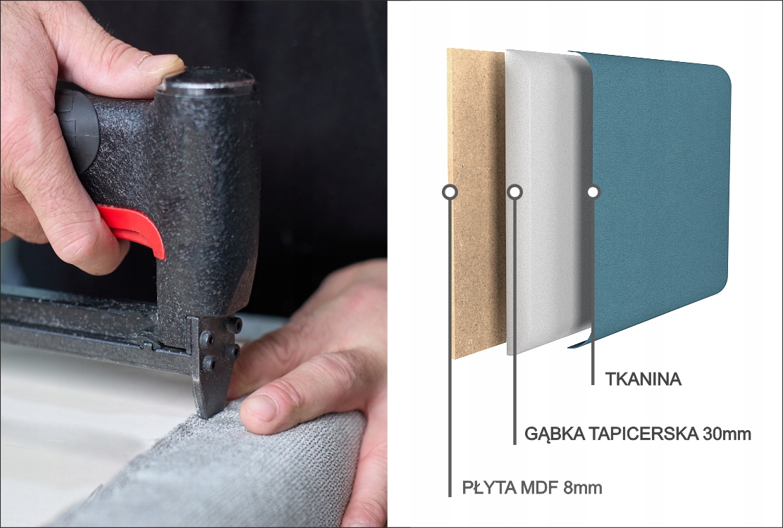 Panel ścienny tapicerowany Płotek Zaokrąglony 50 x 30 Producent inna