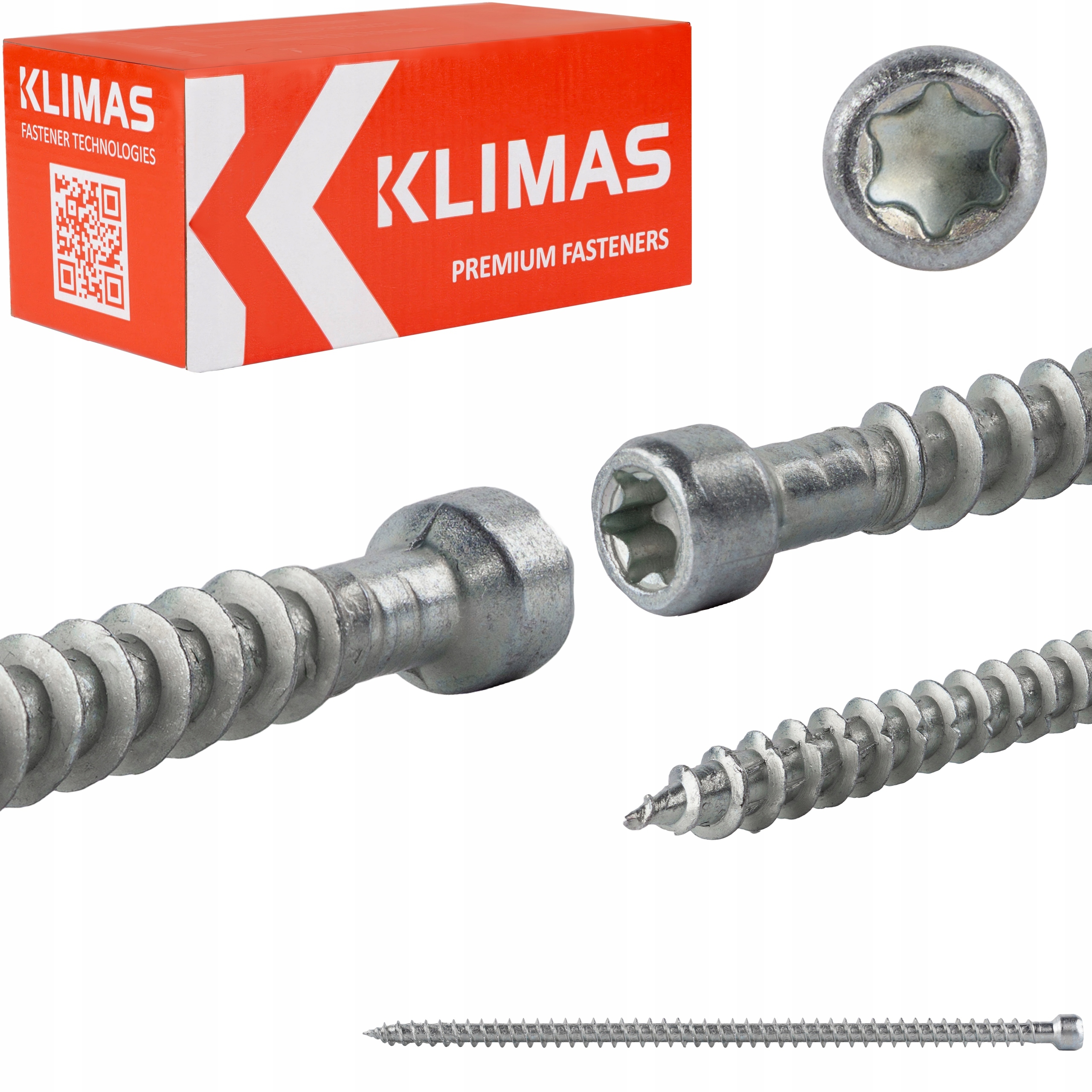 Tesařské vruty 8x200 mm 50 ks torx plný válcový závit Klimas Wkfc