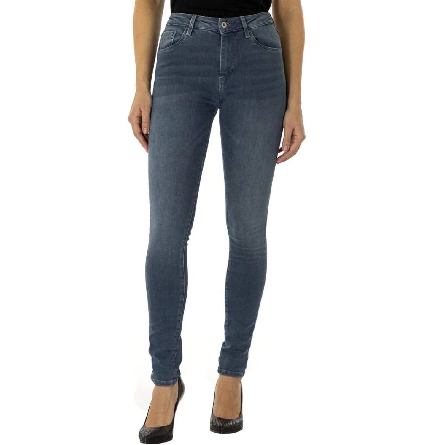 Dámské džínové kalhoty Pepe Jeans skinny modré s vysokým pasem W27 L32