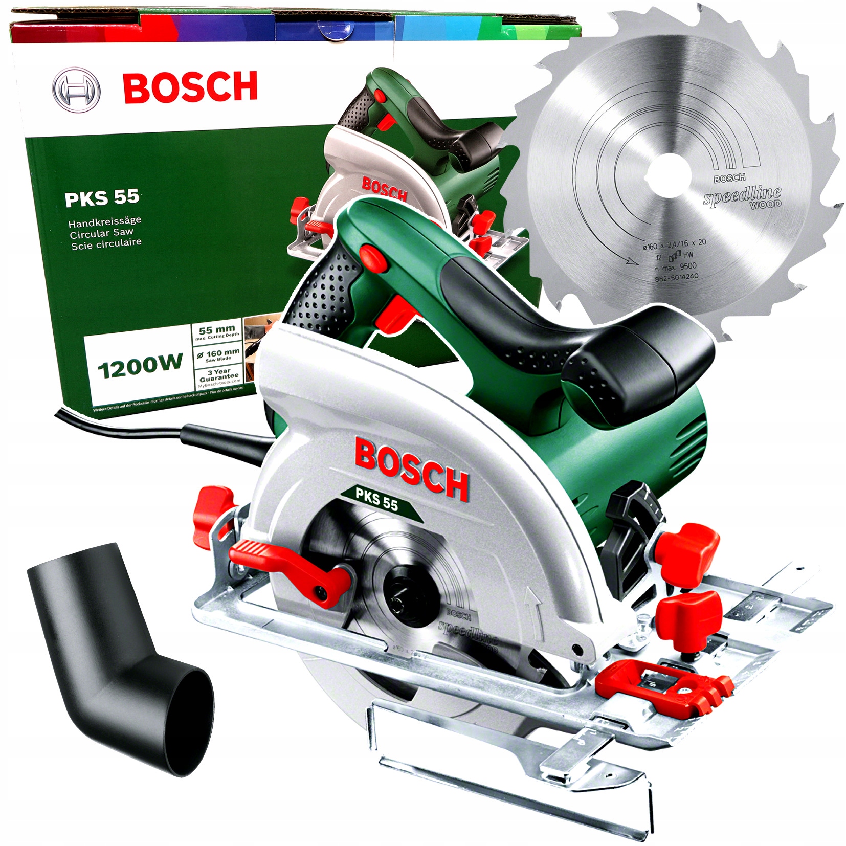 Piła pilarka tarczowa 1200W 160mm Bosch Pks 55 0603500020 tarcza