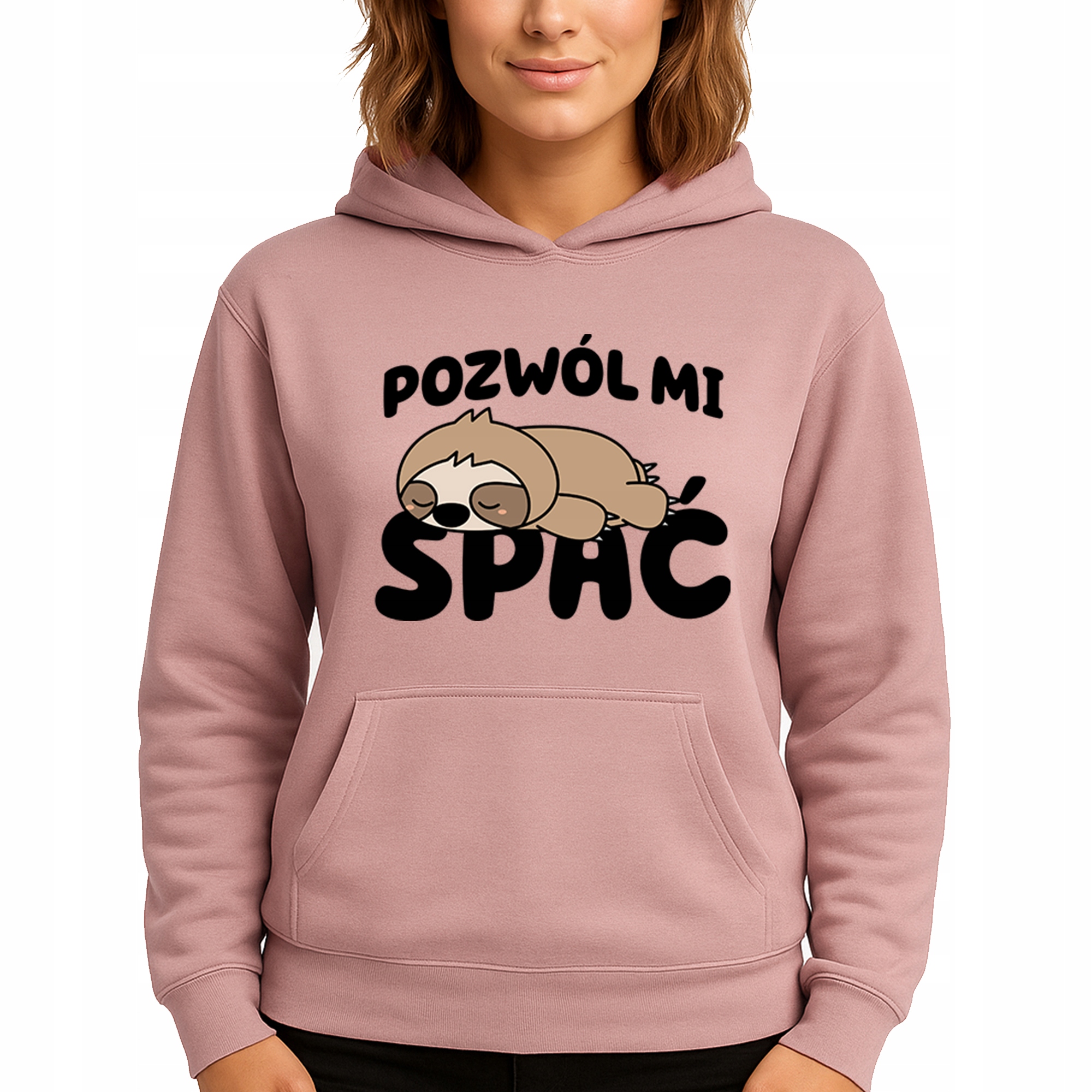 Mikina Růžová Hoodie S Kapucí Dárek Pro Ni Dovolte mi spát M