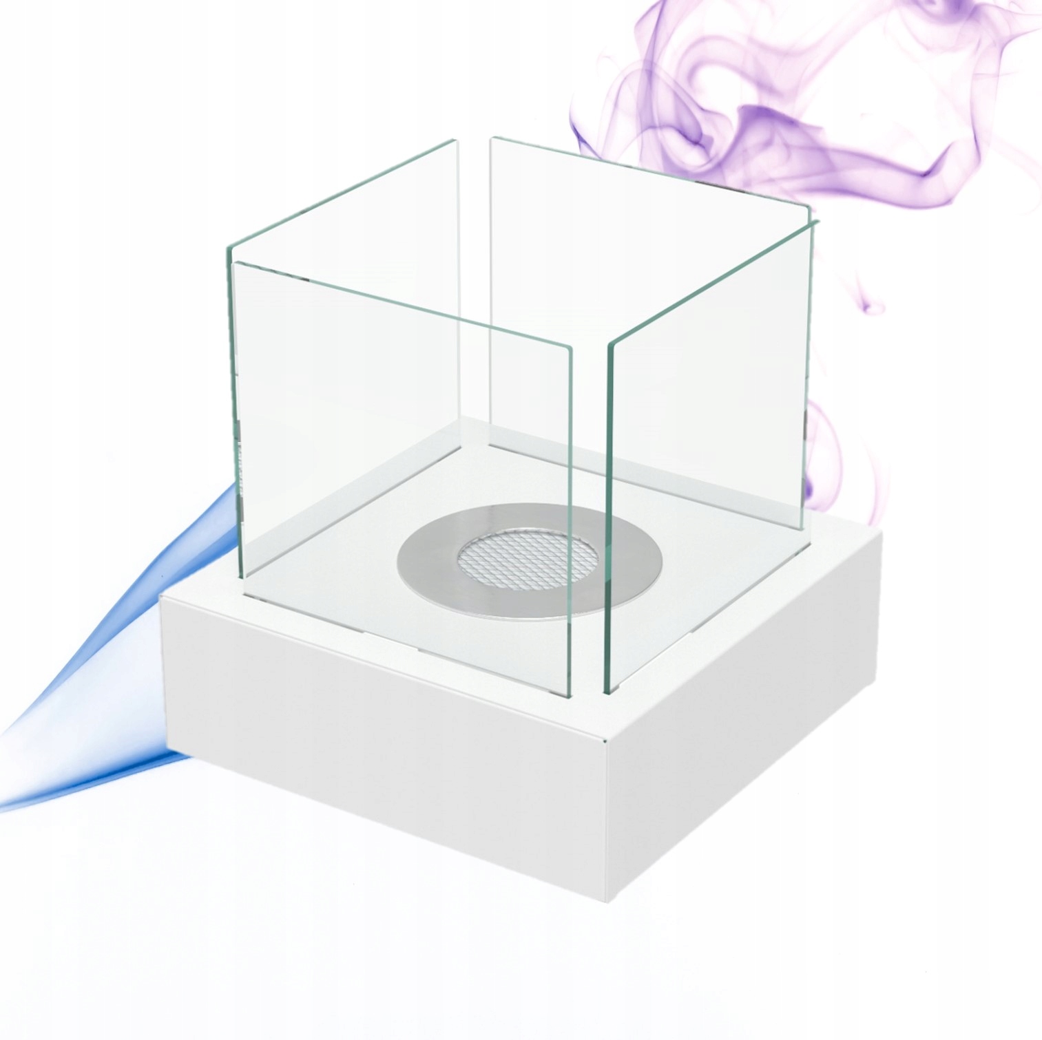 Stolní biokrb volně stojící Tango 3 bílý s prostorem pro kamínky a dekorace