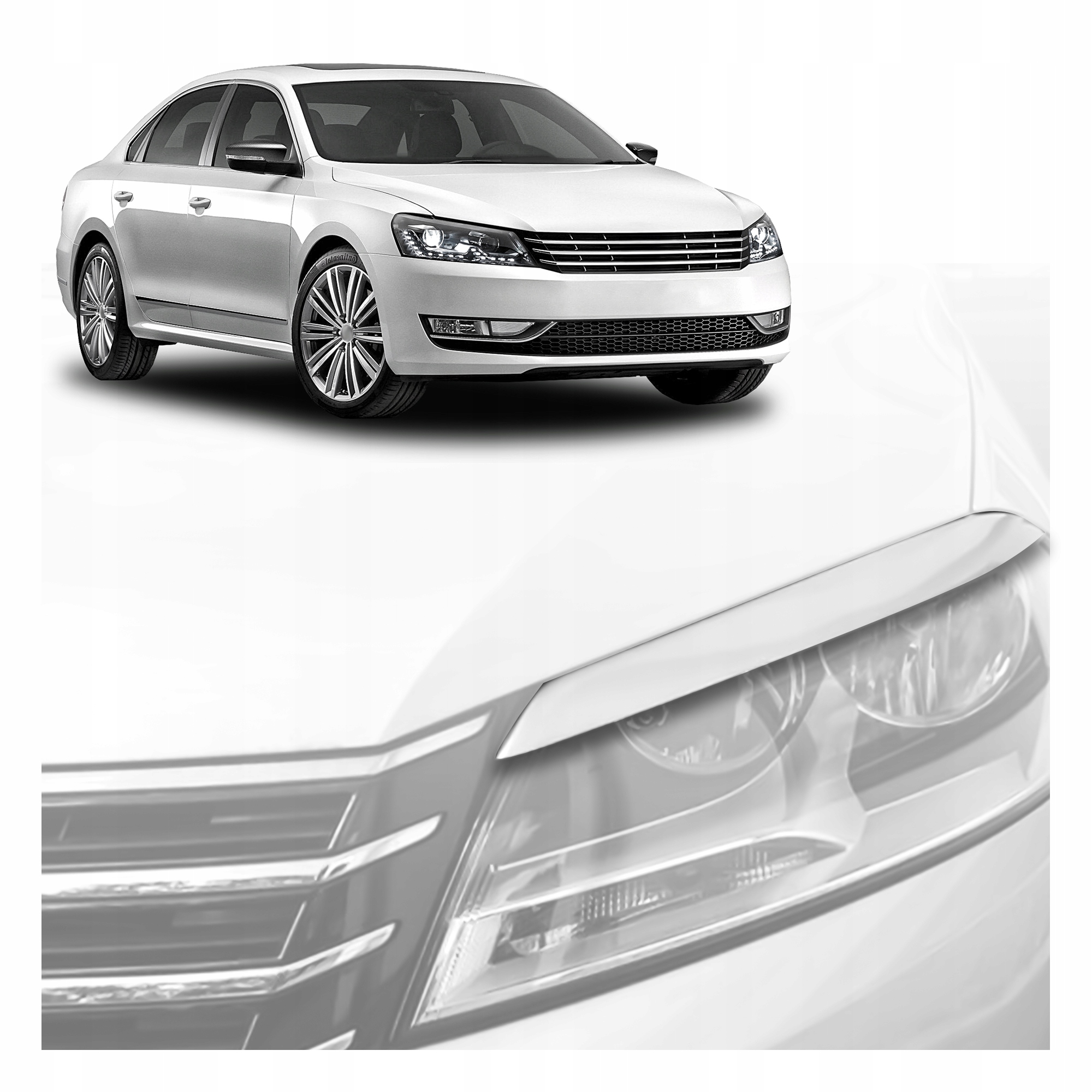 Krytky předních světlometů pro Vw Passat VII B7 2010-2014 Sedan
