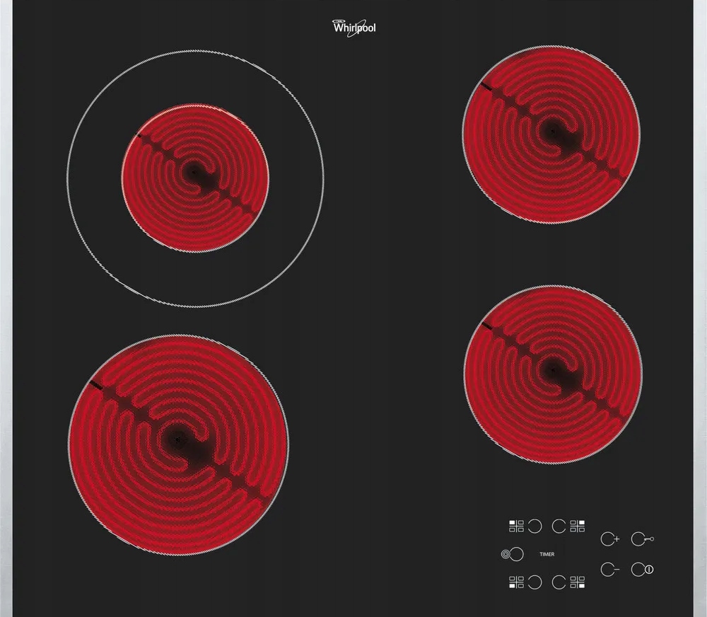 Płyta ceramiczna Whirlpool Akt 8130BA Czarny Szkło 58cm 4 pola Timer