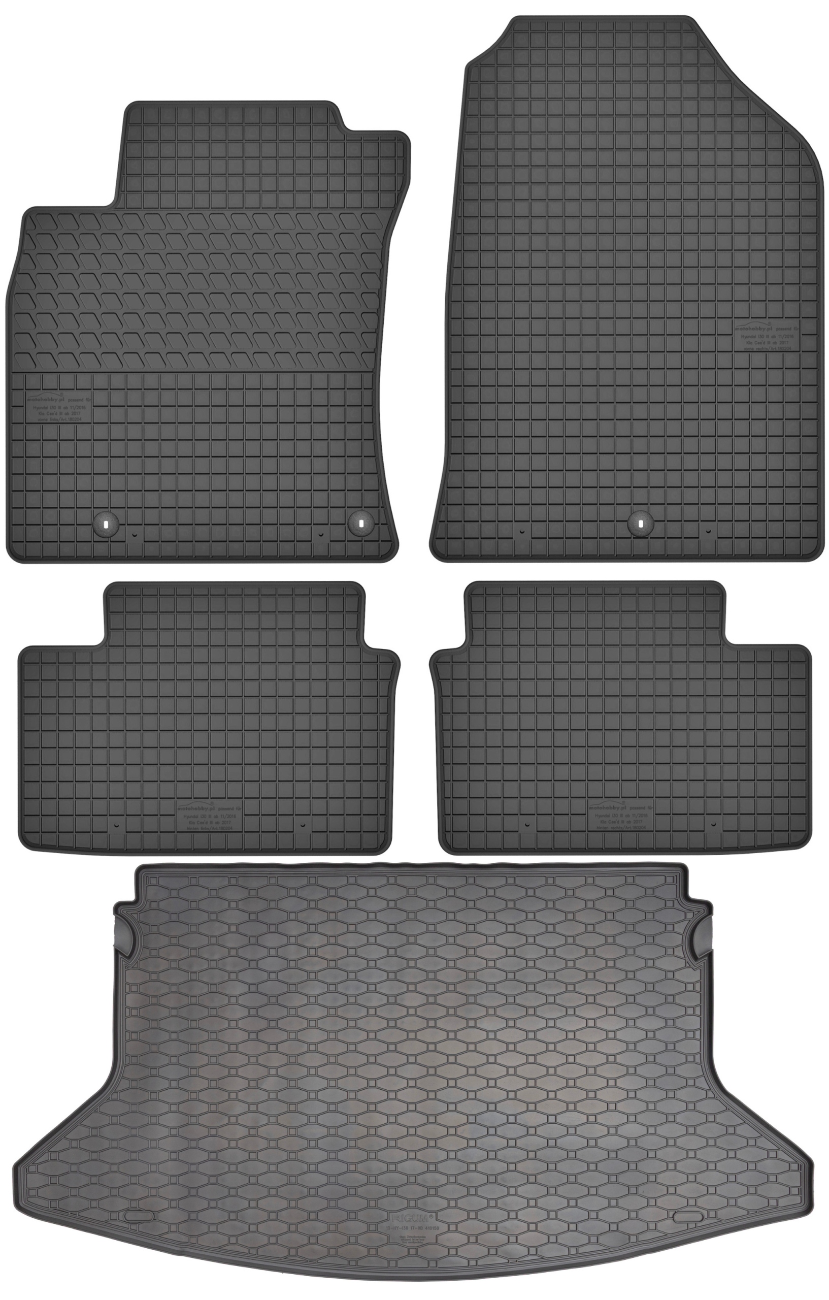 Hyundai i30 III Hatchback 2017 Sada Koberce batožinový priestor