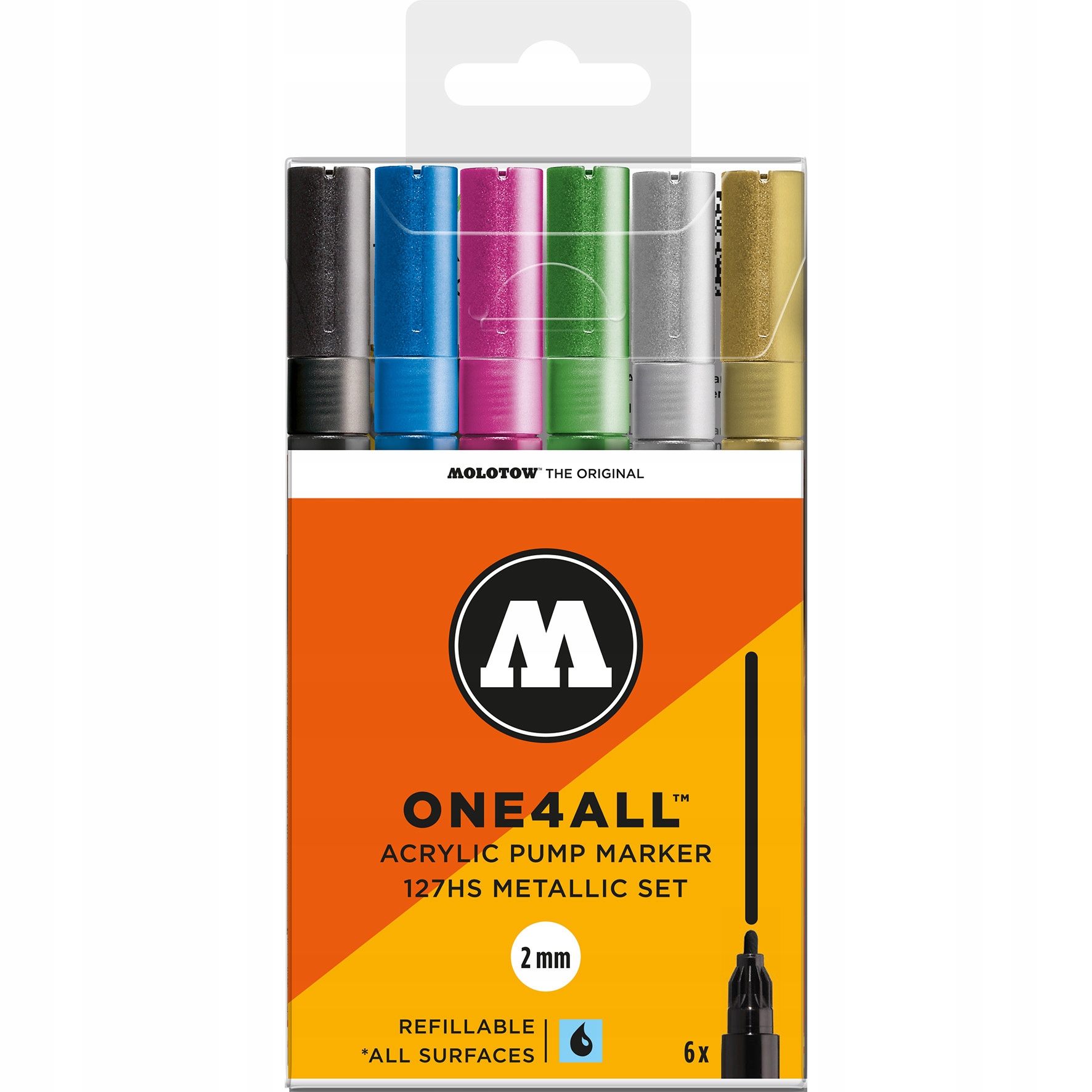 Sada popisovačů One4All Molotow Metallic, 6 ks