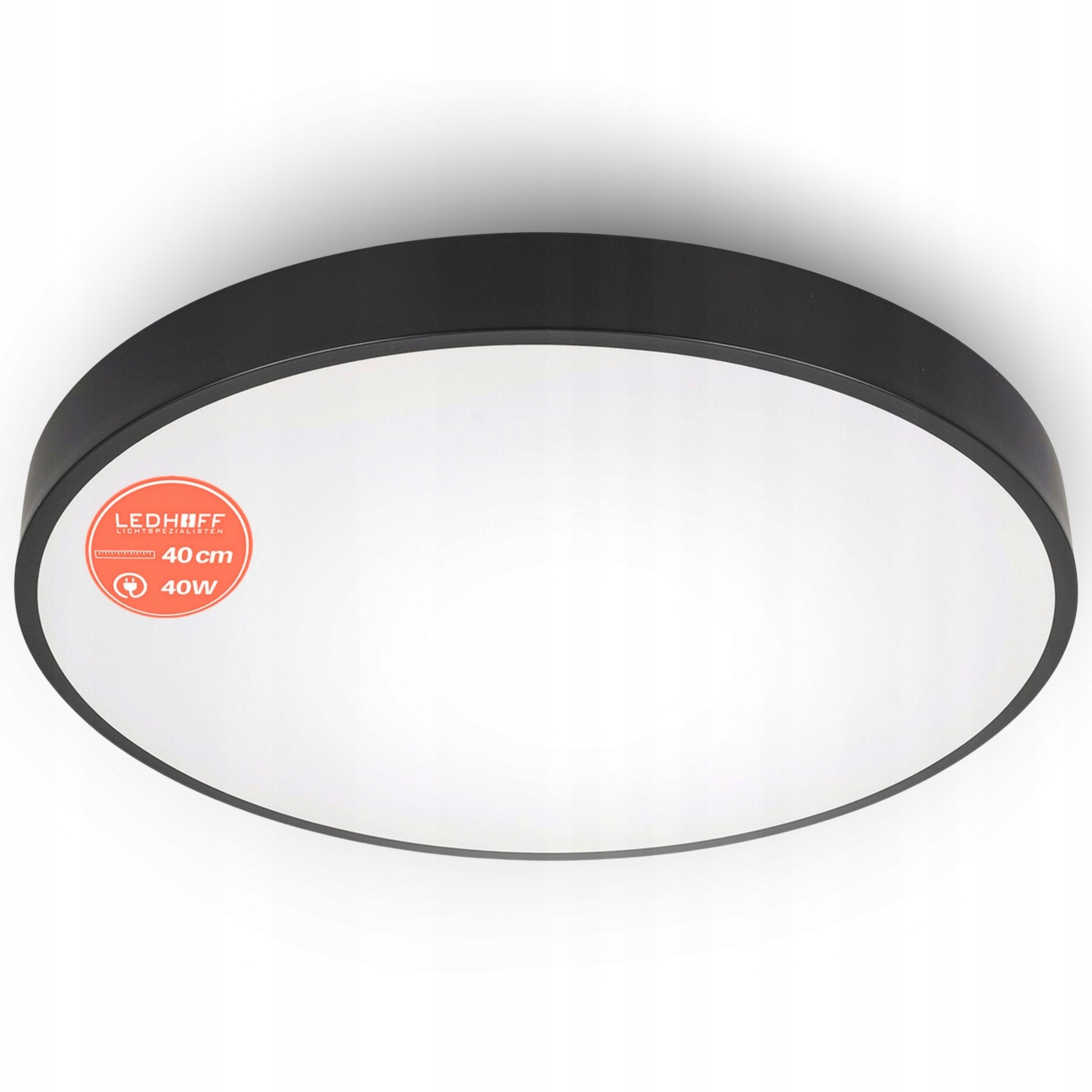 Plafon sufitowy Led Lampa natynkowa Czarna panel okrągły 40cm do biura 40W
