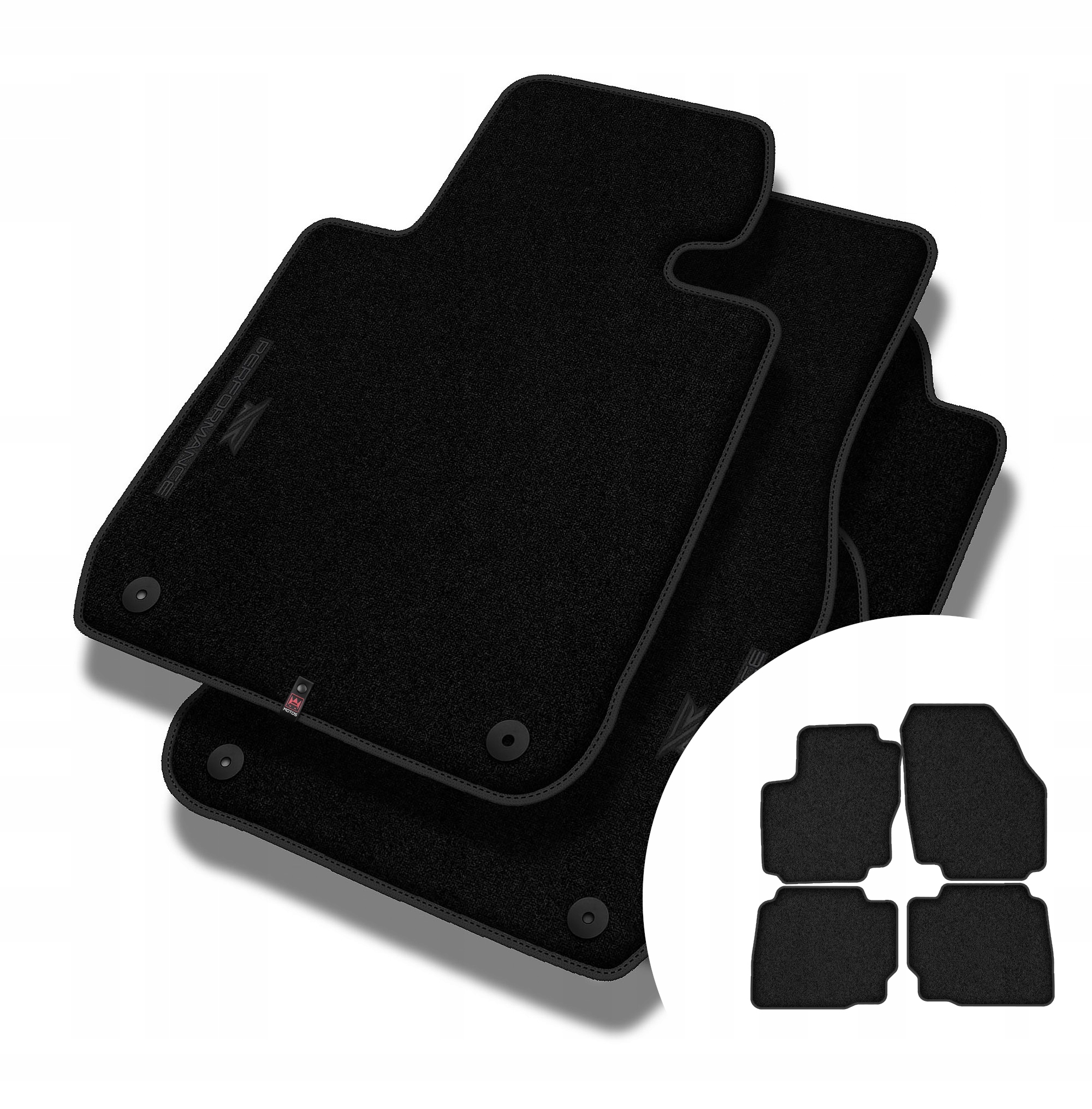 Velurové koberce Performance pro Ford Mondeo IV 2007-2014, rozteč mezi středy