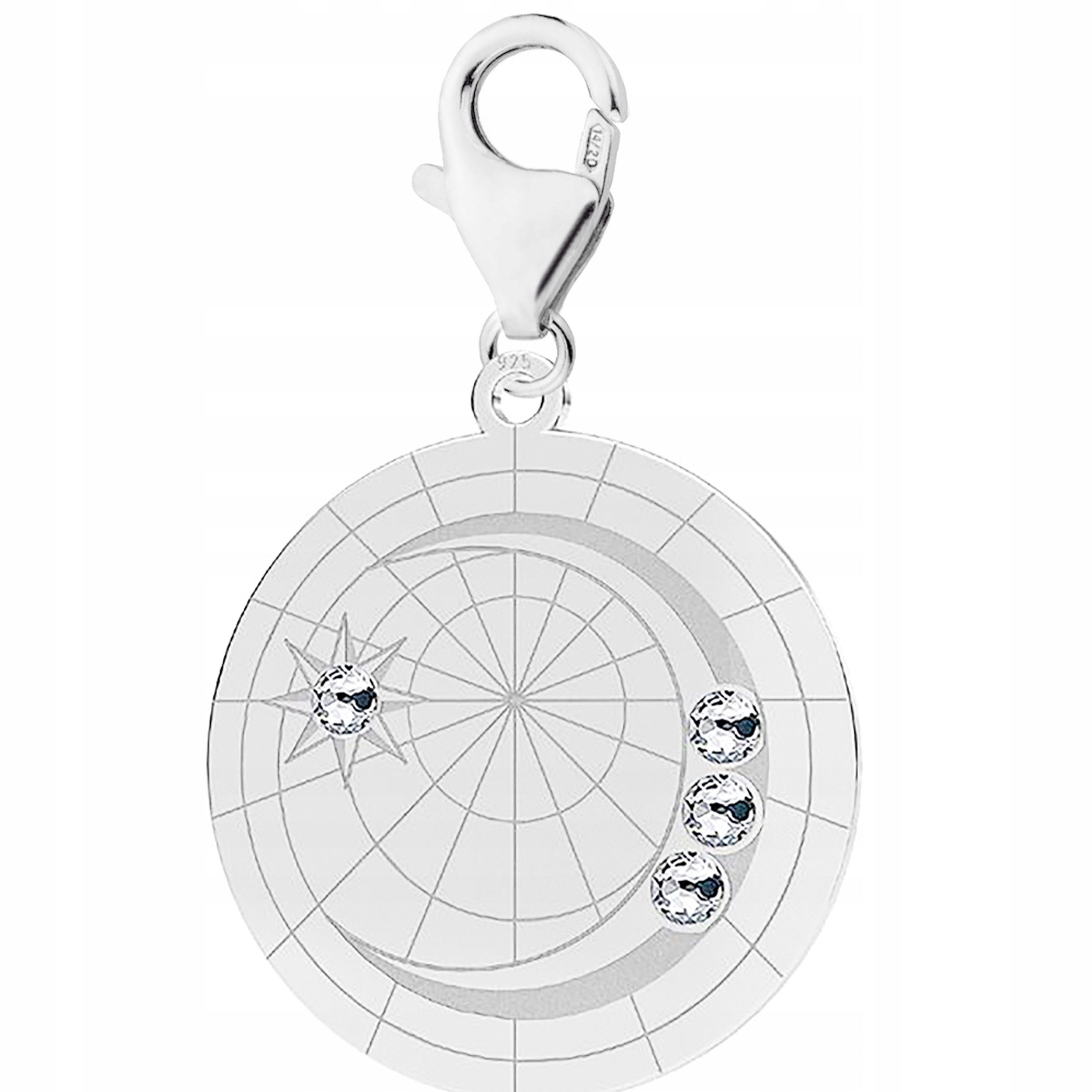 Stříbrný přívěsek s měsícem Zirkony Měsíc Zirkony Stříbro 925