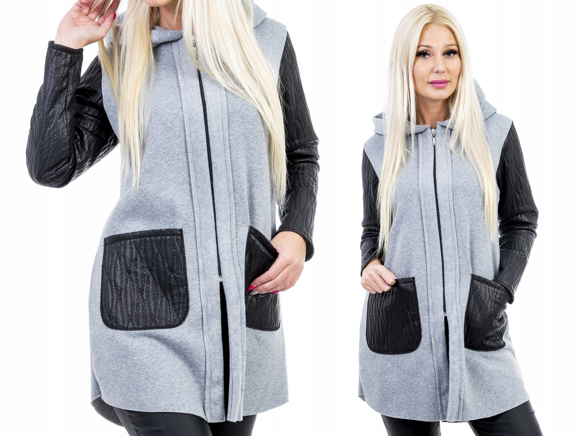 

M141 Płaszczyk Z Kapturem Szary r 48