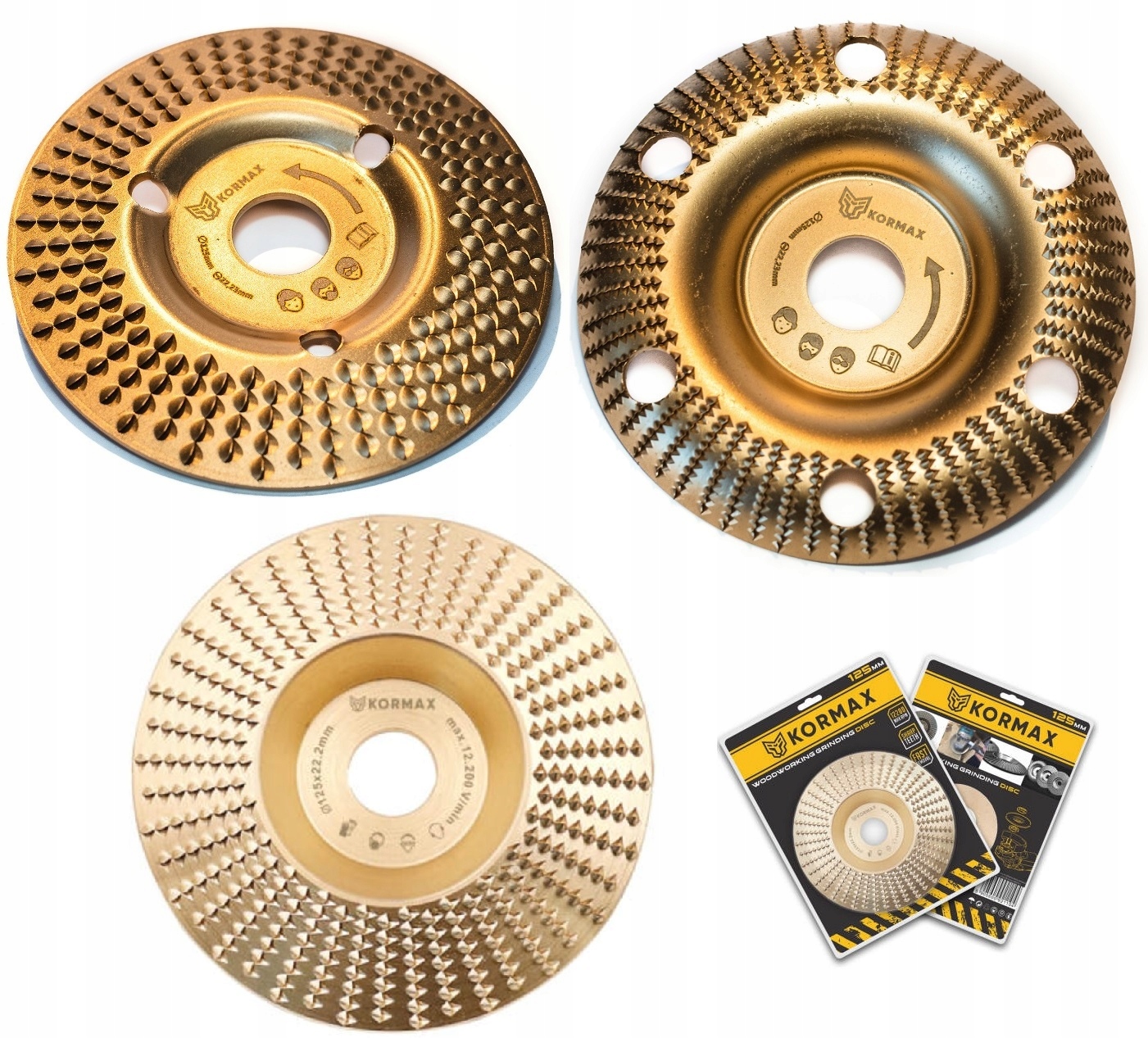 Zestaw tarcza tarnik do drewna 3 sztuki 125 Kormax