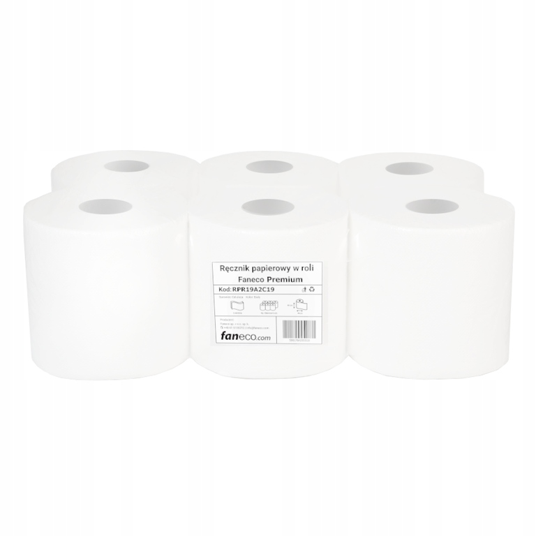 Levně Papírový ručník v roli Faneco Premium 2 vrstvy bílá celulóza 6 ks