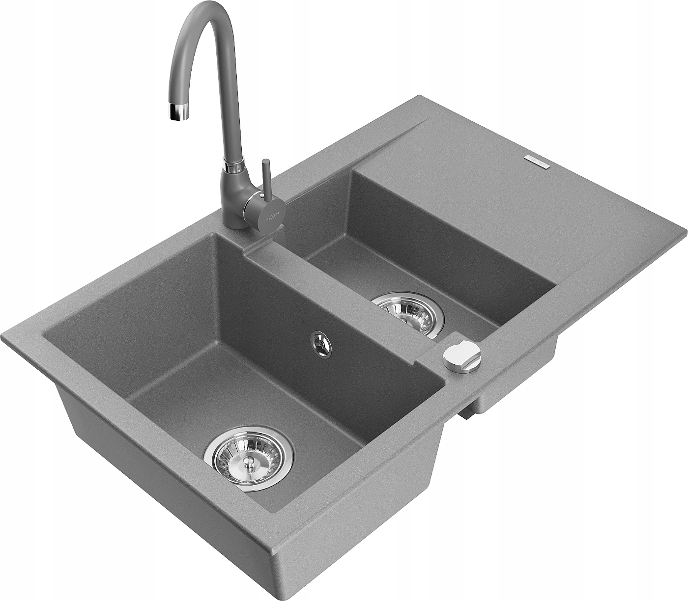 

Mexen Gaspar Zlewozmywak Granitowy Bateria Szary