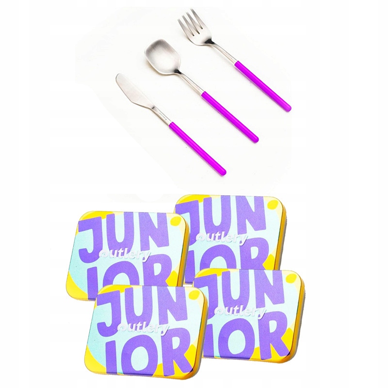 Nezbytnost: 4 sady kempingových příborů z oceli, příbory pro děti