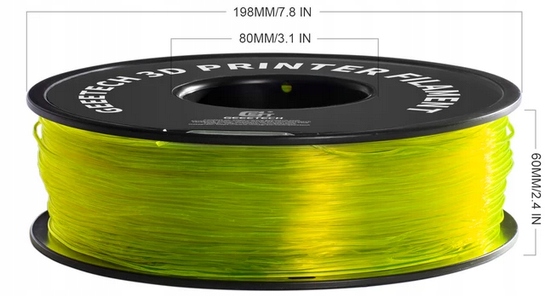 Filament Tpu 1000g żółty transparent 95A