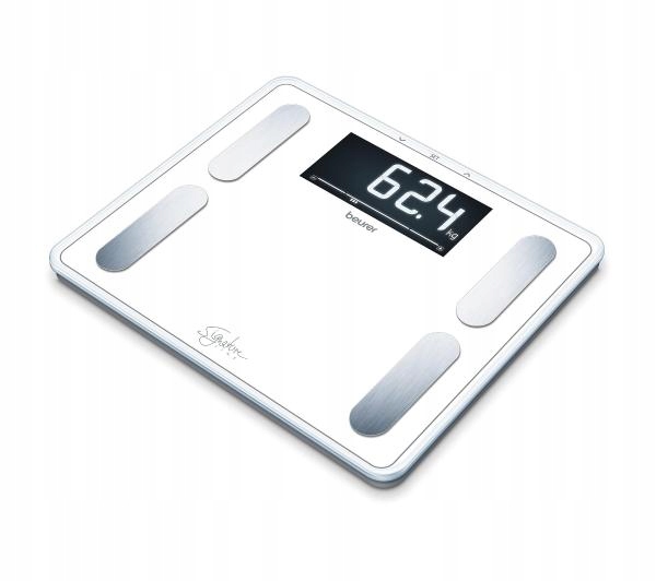 Waga łazienkowa elektroniczna Beurer Bf 410 do 200 kg Szklana Biała