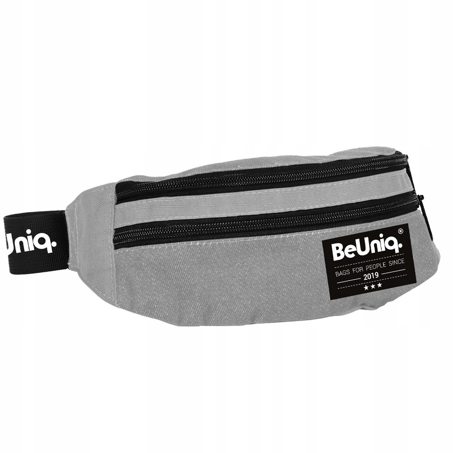 SASZETKA NA PAS - NERKA BEUNIQ SZARA MŁODZIEŻOWA POJEMNA Z KIESZONKĄ
