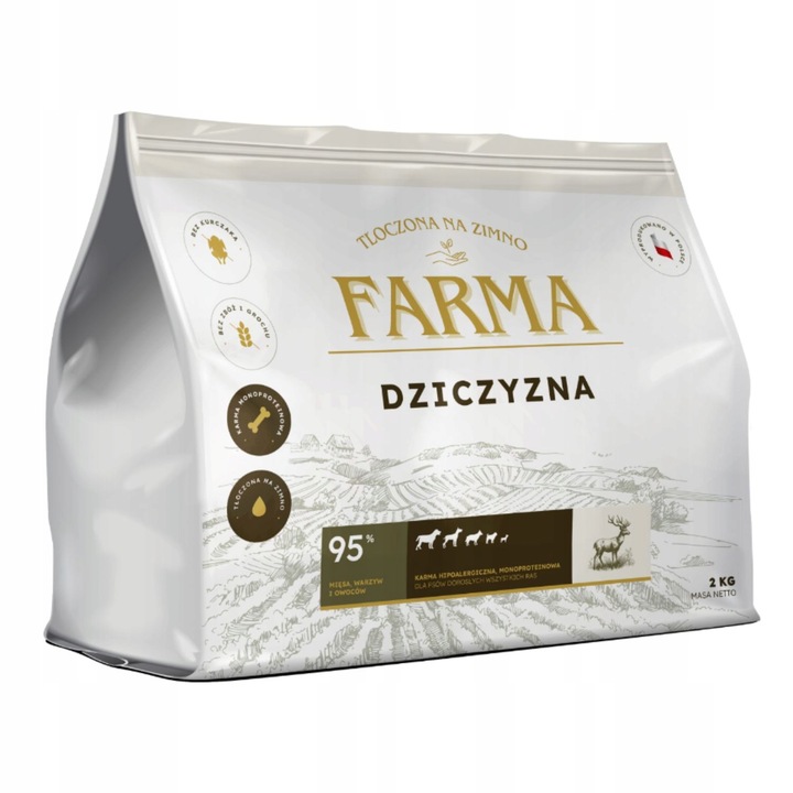 Levně Farma Zvěřina krmivo pro psy lisované za studena 2 kg