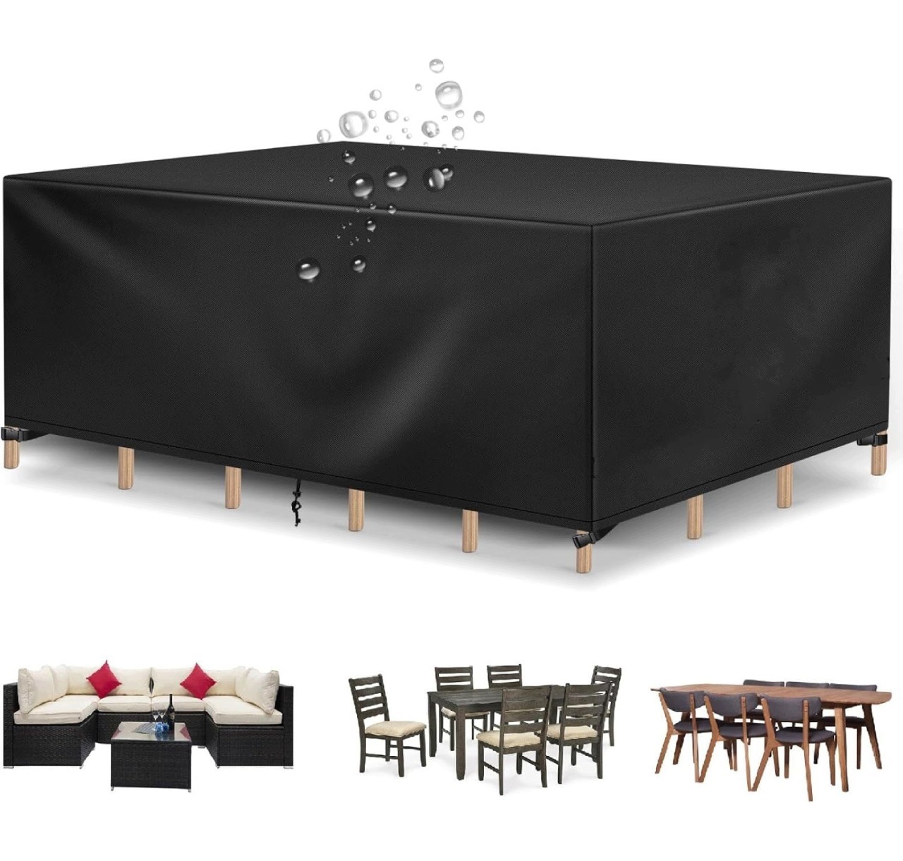 Obal na zahradní nábytek pro židle a stůl, voděodolná plachta 230×165 cm