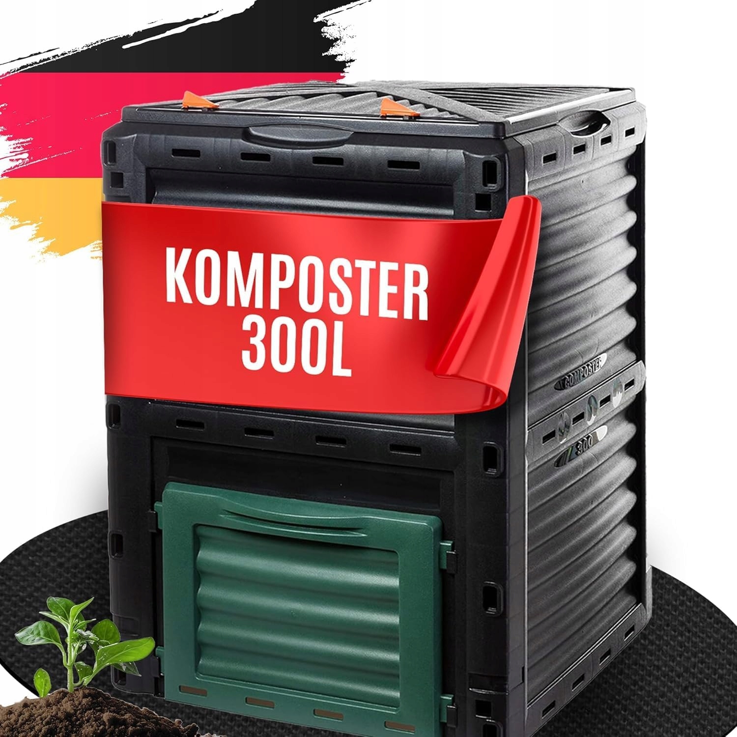 Zahradní Kompostér 300 L Termo S Víkem 83X61X61 CM Na Odpadky