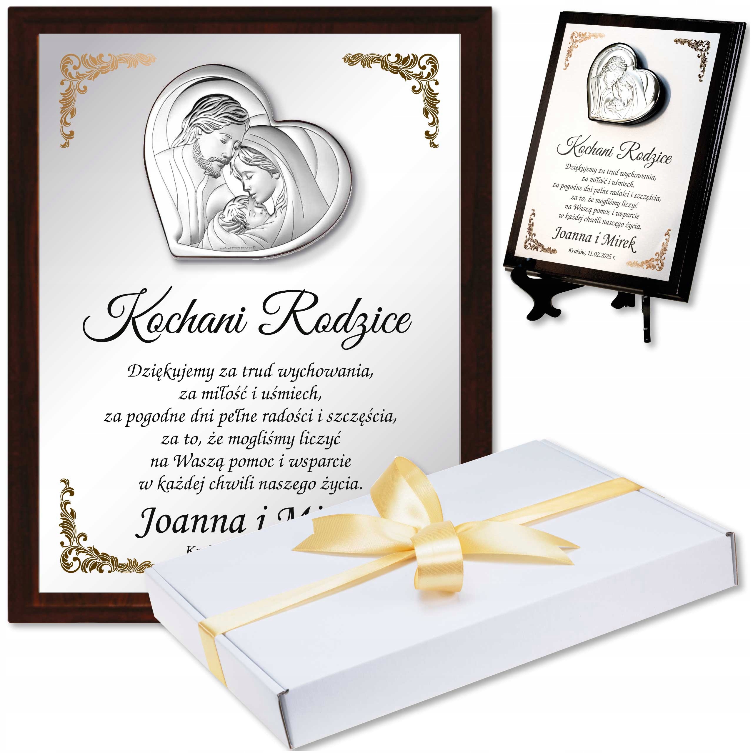 Podziękowanie Dla Rodziców Podziękowania Mamy Taty Obraz Srebrny pudełko