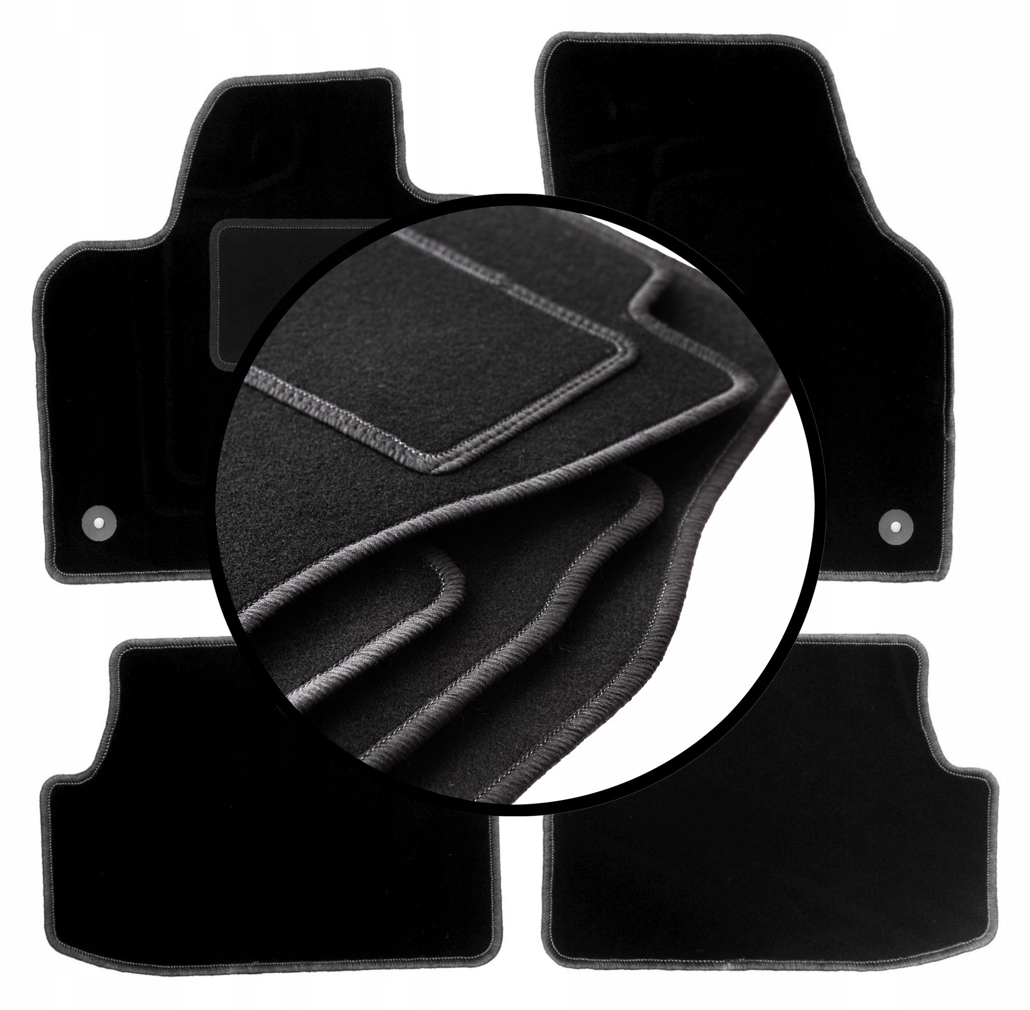 Velurové koberce komplet pro: Volkswagen Polo VI hatchback (2017-)