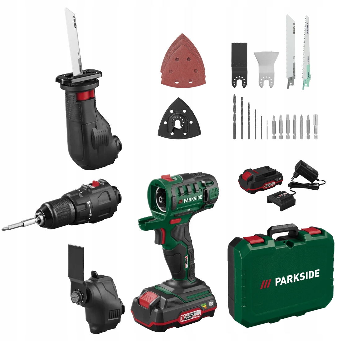 Wiertarka Wielofunkcyjna 3W1 Parkside 20V Narzędzie Wielofunkcyjne Aku 2AH