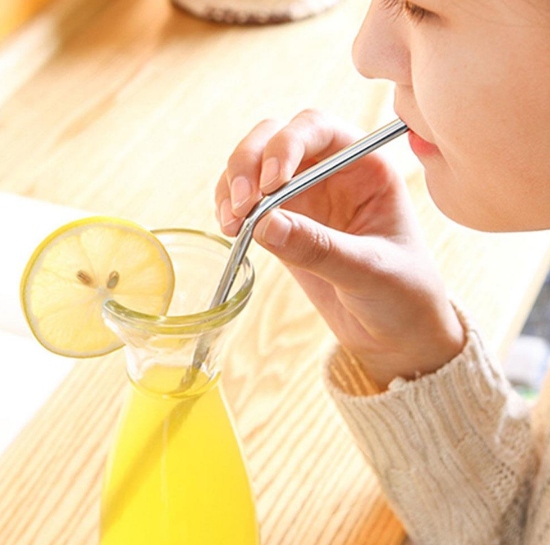 RURKI DO DRINKÓW NAPOJÓW SŁOMKI METALOWE 2 SZT + CZYŚCIK Marka inna