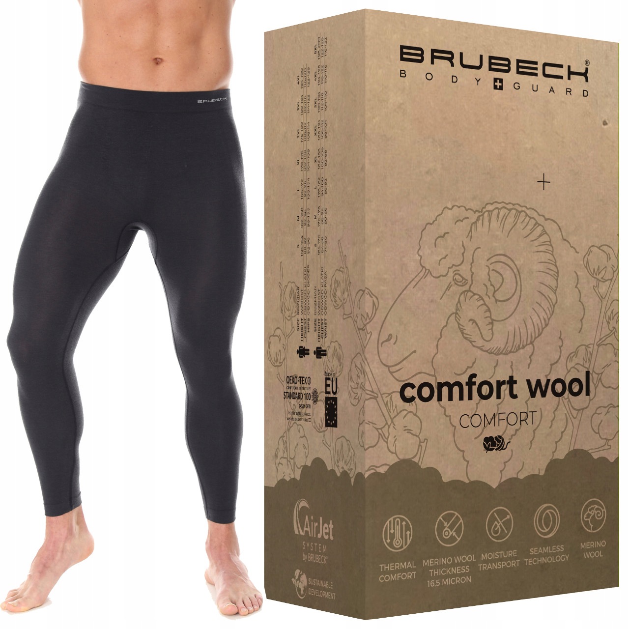 Legginsy męskie wełniane Brubeck Comfort Wool S