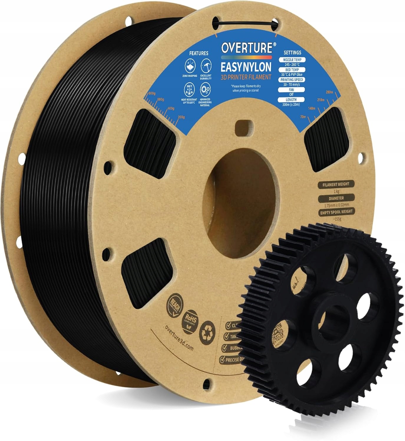 Nylonový filament Copa 1.75mm 1kg černý pro 3D tiskárnu