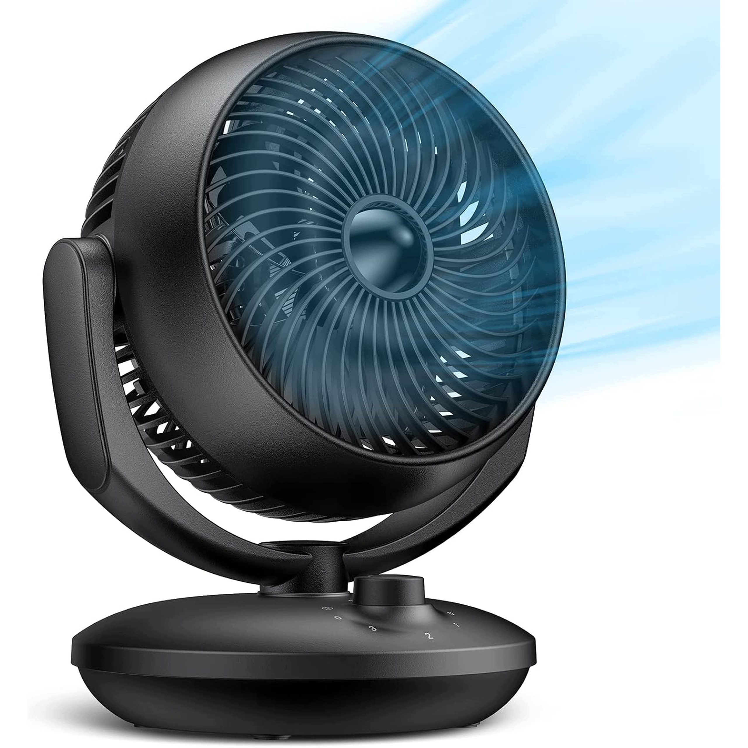 Tichý stolní ventilátor 22 dB 3D Turbo 3 rychlosti 18 m2 do ložnice
