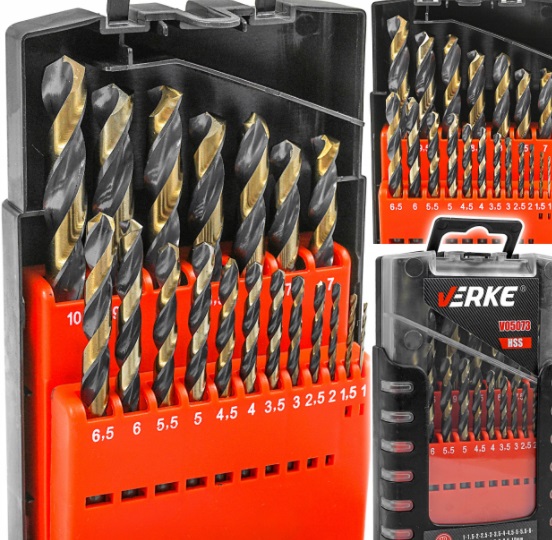 

Zestaw Wierteł Do Metalu 1-10mm 19EL Wiertła Verke