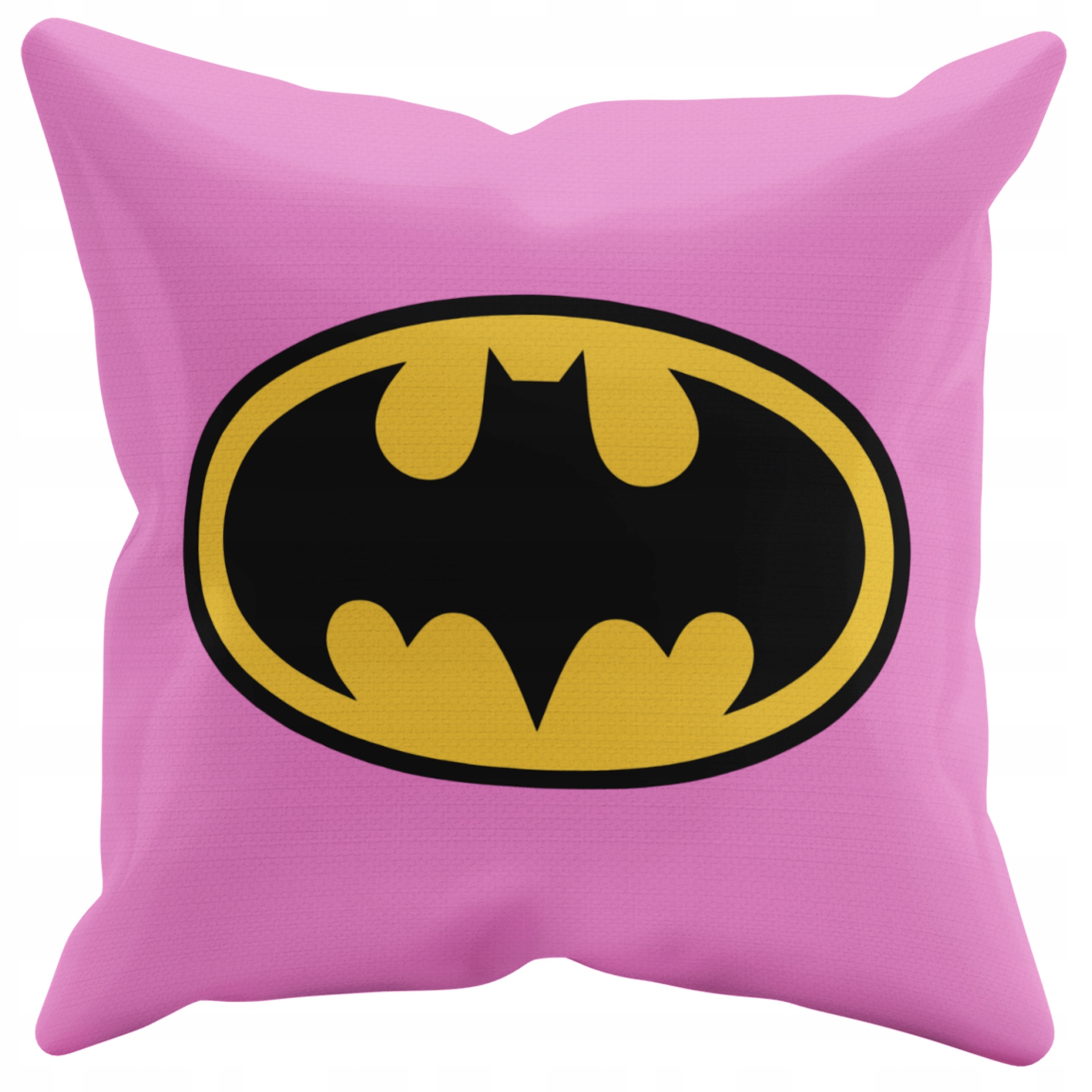 POSZEWKA NA PODUSZKĘ JAŚKA DO PRZEDSZKOLA BATMAN + IMIĘ GRATIS Kolor dominujący odcienie różu