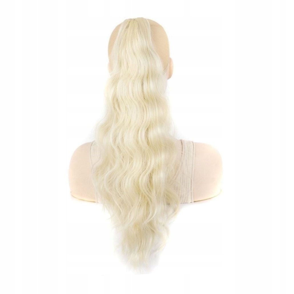 Připínací Umělý Poník Na Sponce 55 CM Kudrnatý 613 Velmi Světlý Blond