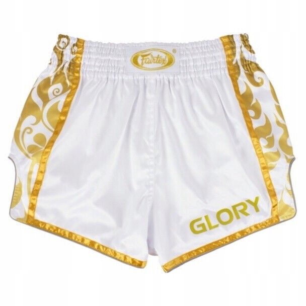 Fairtex Kraťasy Muay Thai BSG2 Glory Bílé/Zlaté S