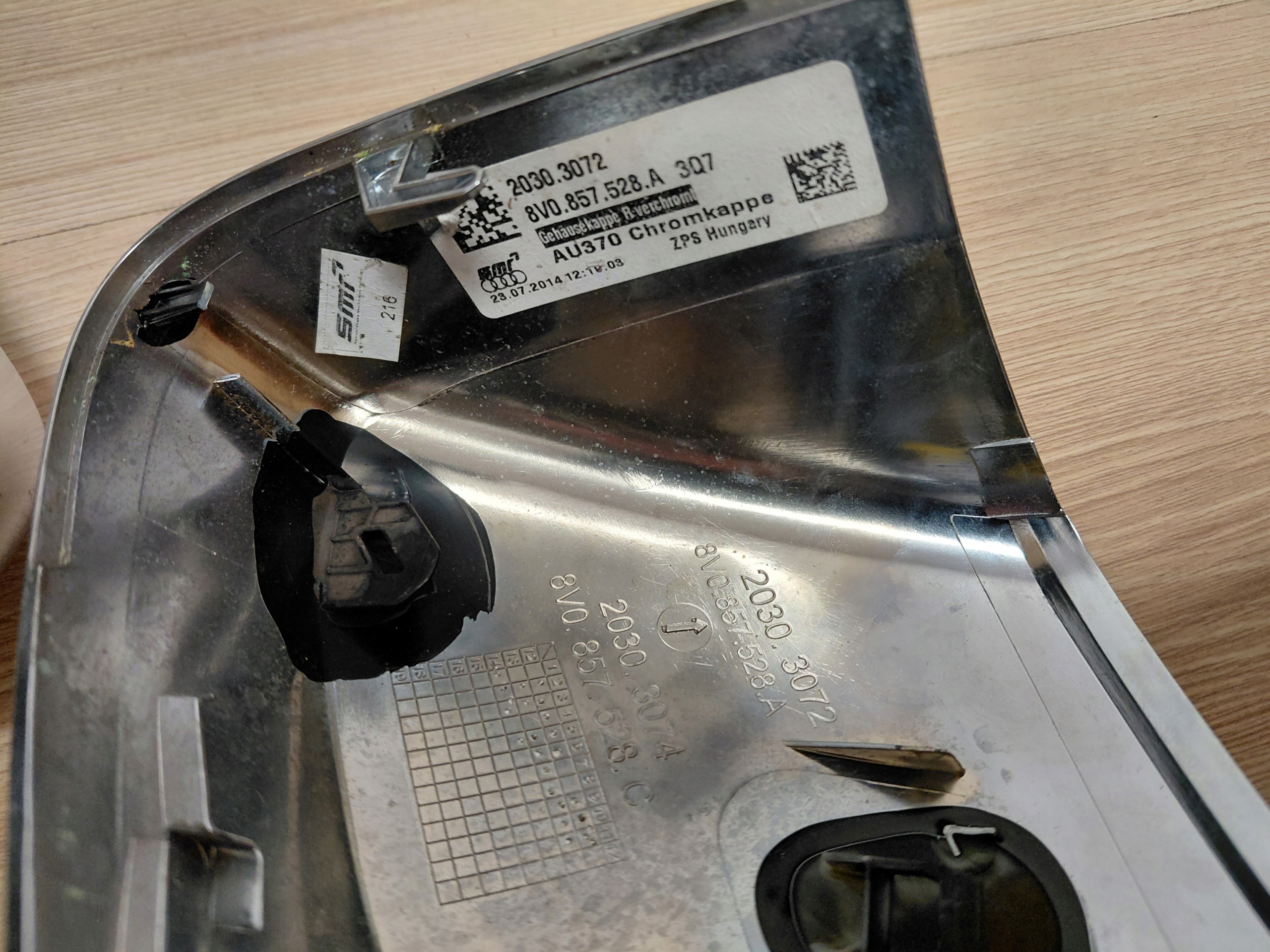 AUDI A3 RS3 8V OBUDOWY mirrors CHROM SATYNA KOMPLET EUTOPA OE