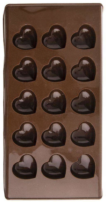 FOREMKA SILIKONOWA NA CZEKOLADKI PRALINKI LÓD 22x11cm OLDMAN SERCE FORMA Materiał silikon